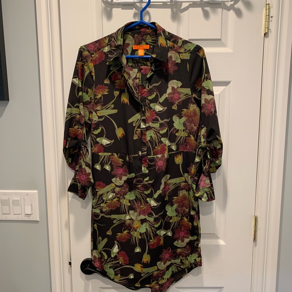 Joe Fresh tropical print shirt dress